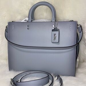 Coach Light Gray Leather Satchel
